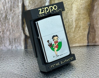 1995 Zippo Betty Boop Golf Pro Vintage High Polish Chrome  Still New In Box Rare