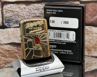 Zippo Armor 75th Anniversary Limited Edition 130 of 200 Ultra Rare New In Box