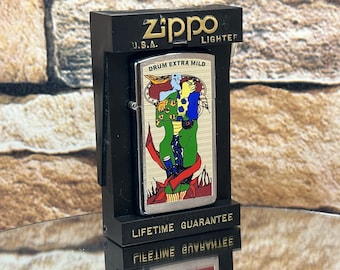 Zippo 1996 “Drum Extra Mild” Anuncio de tabaco artístico Ultra raro Nuevo sin encender