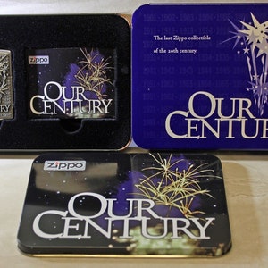 1999 Zippo Our Century Lighter - The Last Zippo Collectible of the 20th Century New
