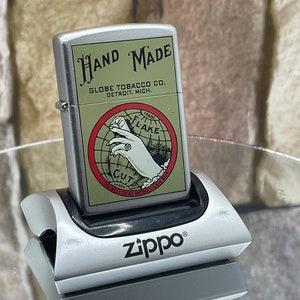 2001 Zippo Hand Made Globe Tobacco Co. Advertising Lighter Only 50 Made New