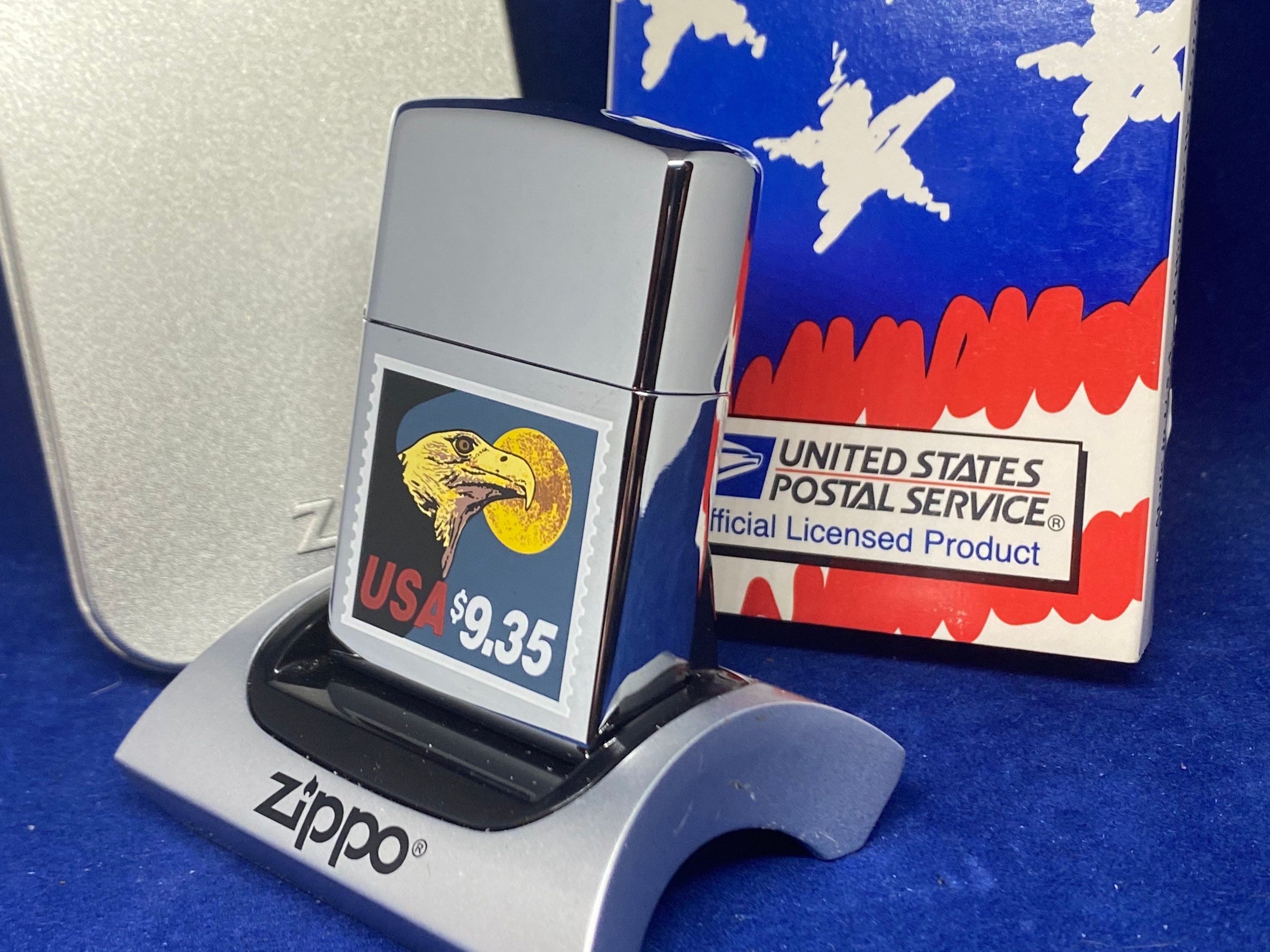1997 Zippo United States Postal Service Eagle Stamp With Original