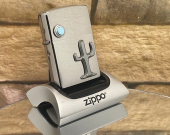 Vintage Zippo Kaktus Southwest mit Türkis Mond Neu in Box