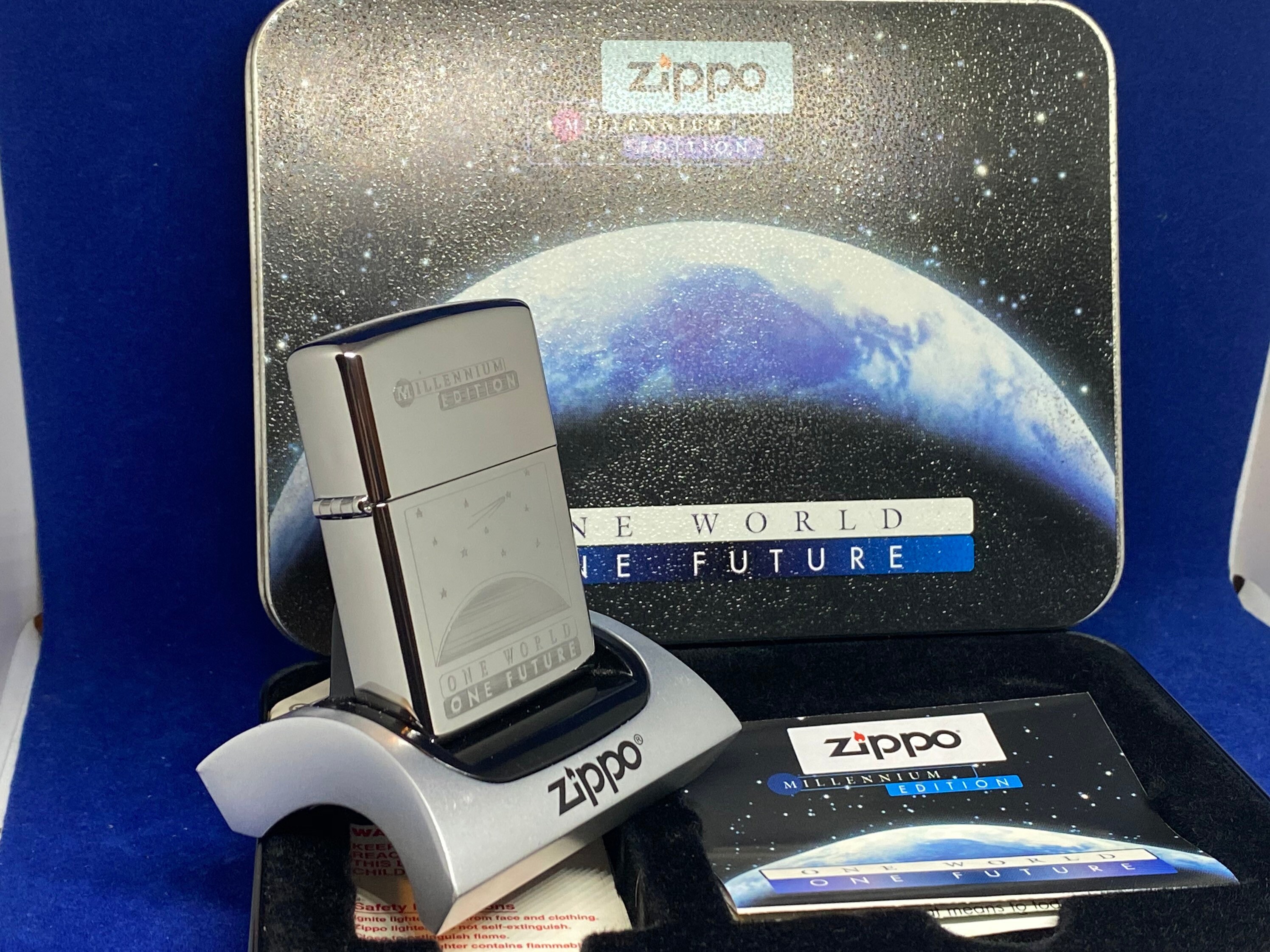 1999 Zippo Titanium Millennium Edition One World One Future New 
