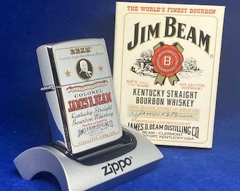 1998年Zippo Jim Beam限定版、新品未発火、オリジナルコレクターズ缶付き