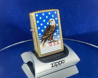 1990 Vintage Zippo Brass Lighter - American Eagle - USA - NEW - Unfired