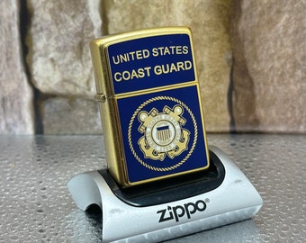 Encendedor Zippo vintage de latón de la Marina de los Estados Unidos, año 2005, nuevo y sin usar