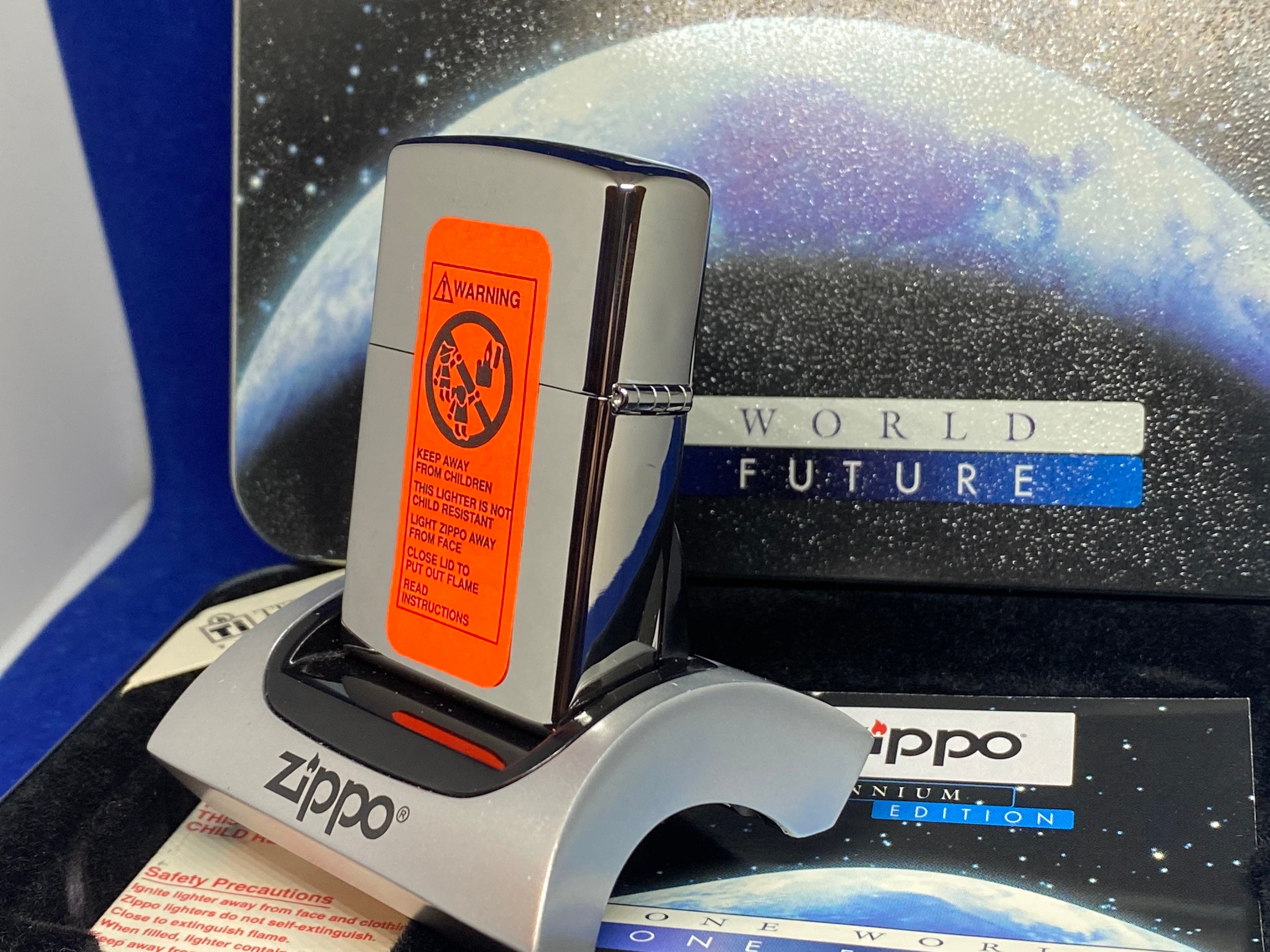 1999 Zippo Titanium Millennium Edition One World One Future New