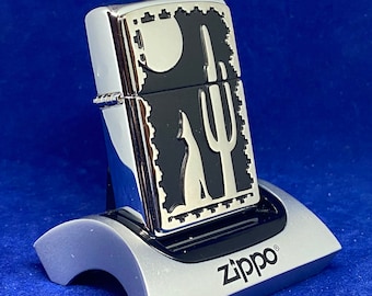 Vintage Zippo Coyote Moon Nocturne New & Unfired W/Original Box 20 Years Old