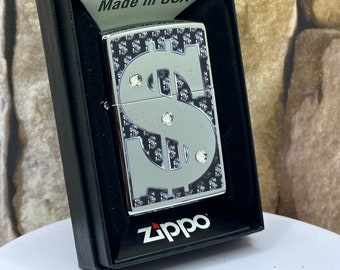 Zippo Swarovski Crystals Money Lighter New & Unfired