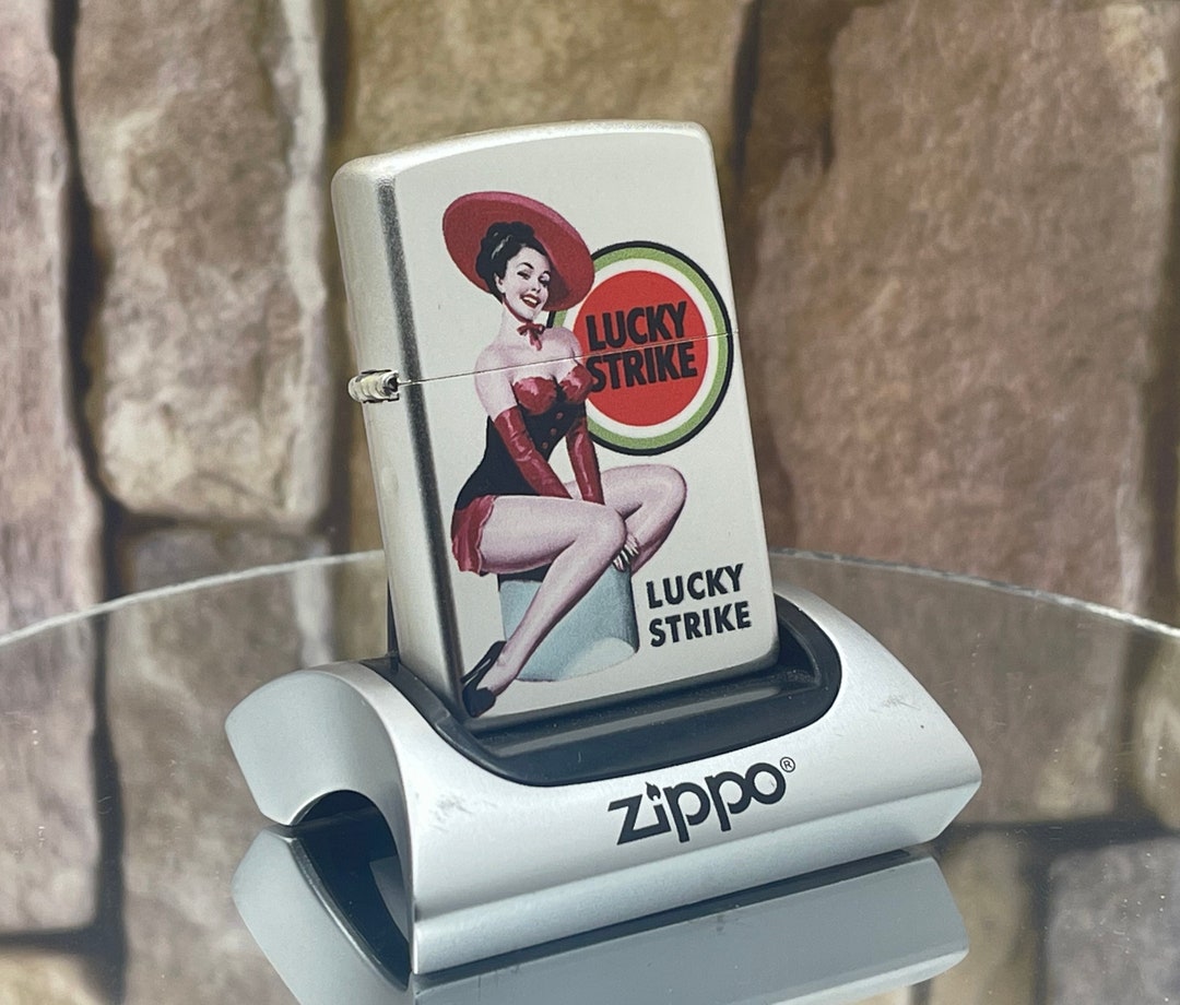 Zippo Lucky Strike Girl With Red Hat New in Box - Etsy