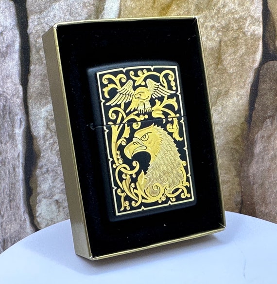1994 Zippo Toledo Fierce Guardian With 18ct Gold Leaf Inlay