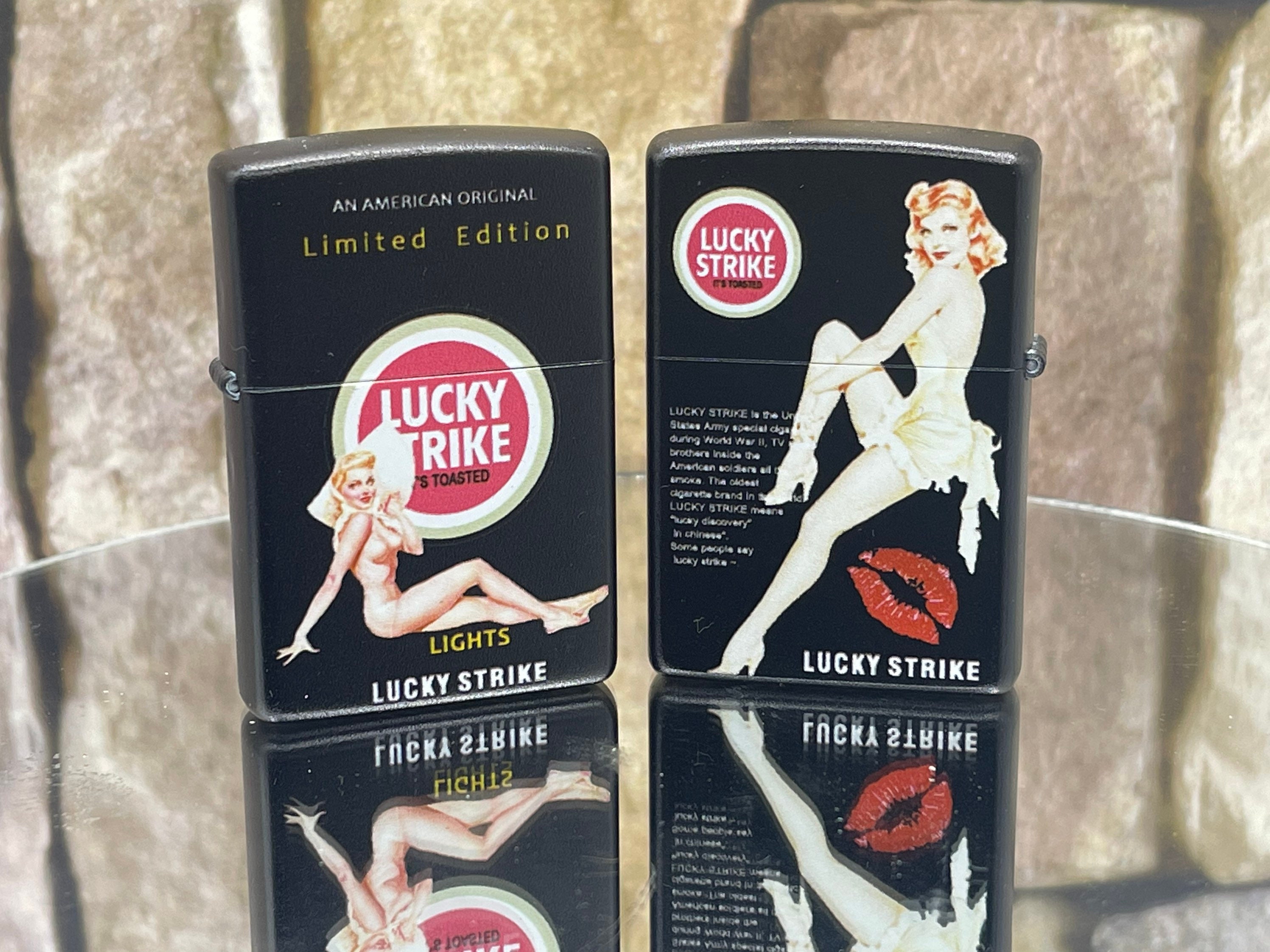 Zippo Lucky Strike Girl Dual Sided Limited Edition New In Box