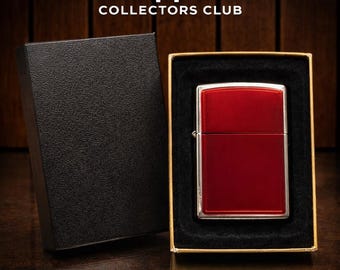 Encendedor Zippo anodizado rojo vintage, año 2002, nuevo sin usar