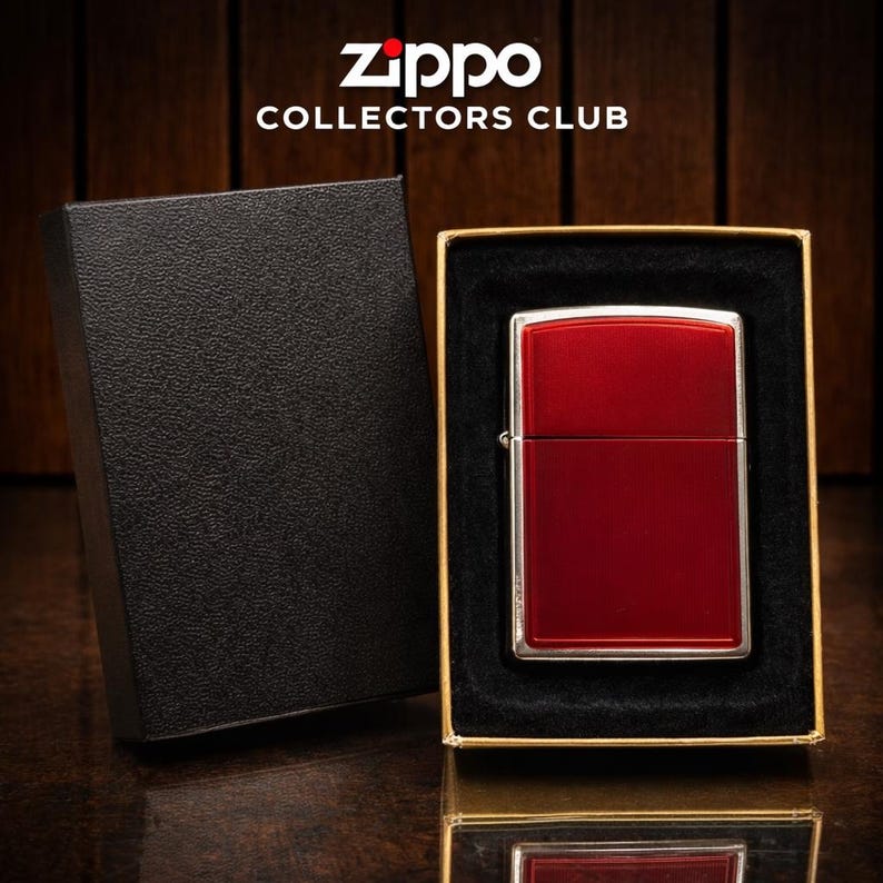 2002 Zippo Red Anodized Lighter Vintage New Unfired image 1