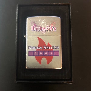 2001 National Zippo Day Cigarette Lighter New & Unfired