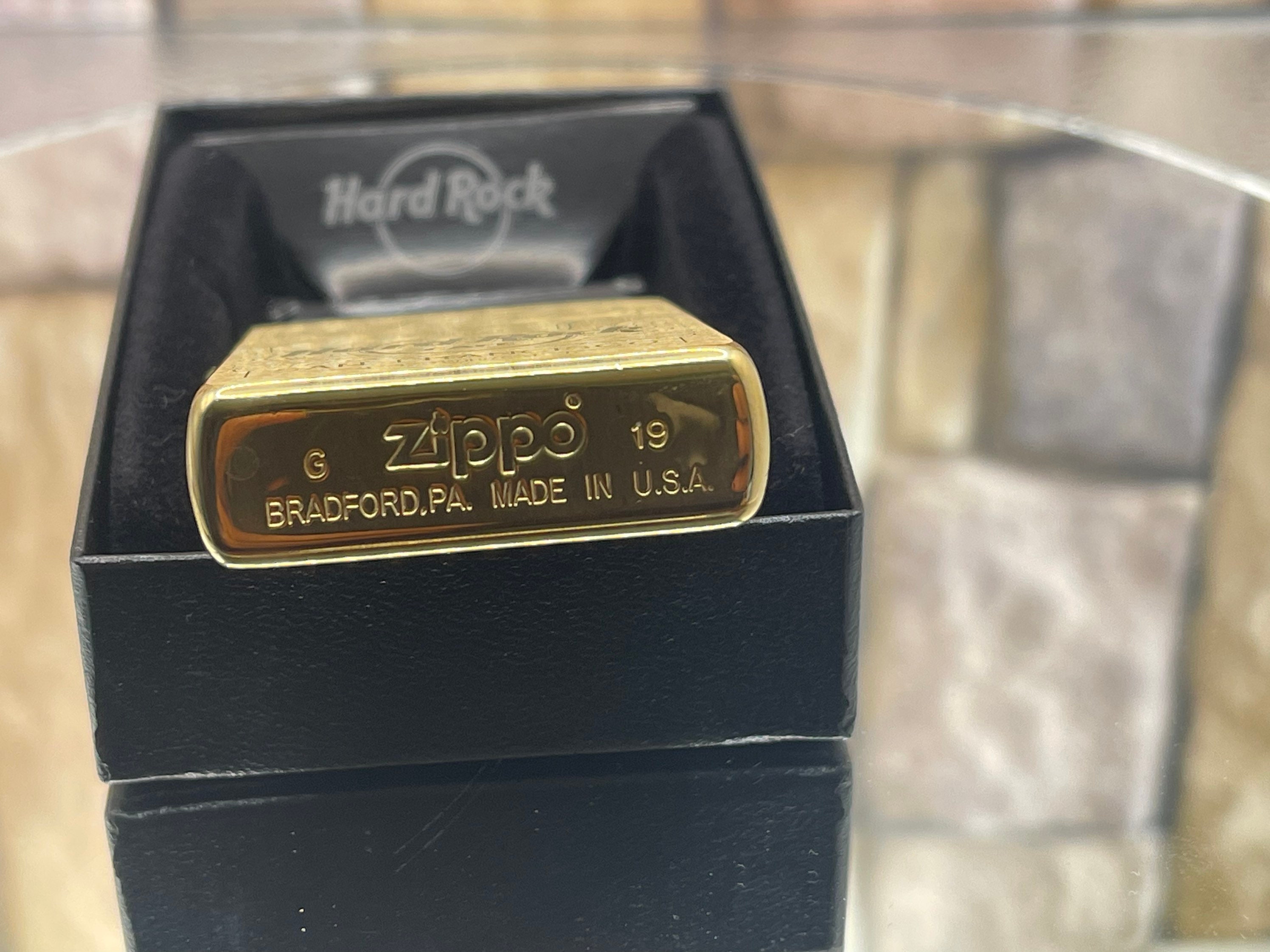 Zippo Brass Hard Rock Cafe San Francisco Lighter New & Unfired in