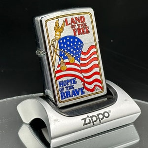 1997 Zippo Land Of The Free Very Rare Vintage Lighter New in box