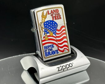 1997 Zippo Land Of The Free Very Rare Vintage Lighter New in box