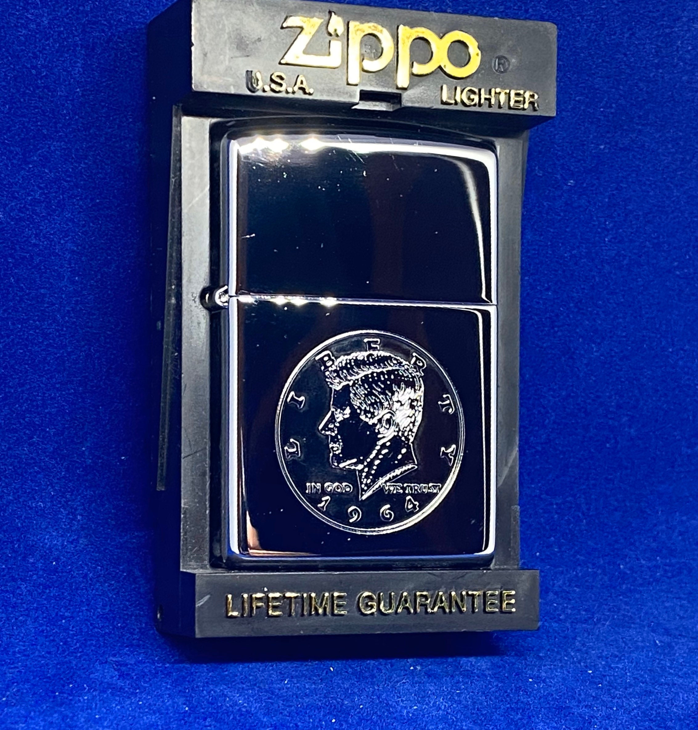 1997 Zippo Kennedy Liberty Head High Polish Chrome Very Rare