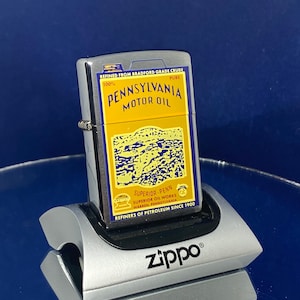 Zippo Pennsylvania Motor Oil - Vintage Lighter 2001 Still New and Unfired