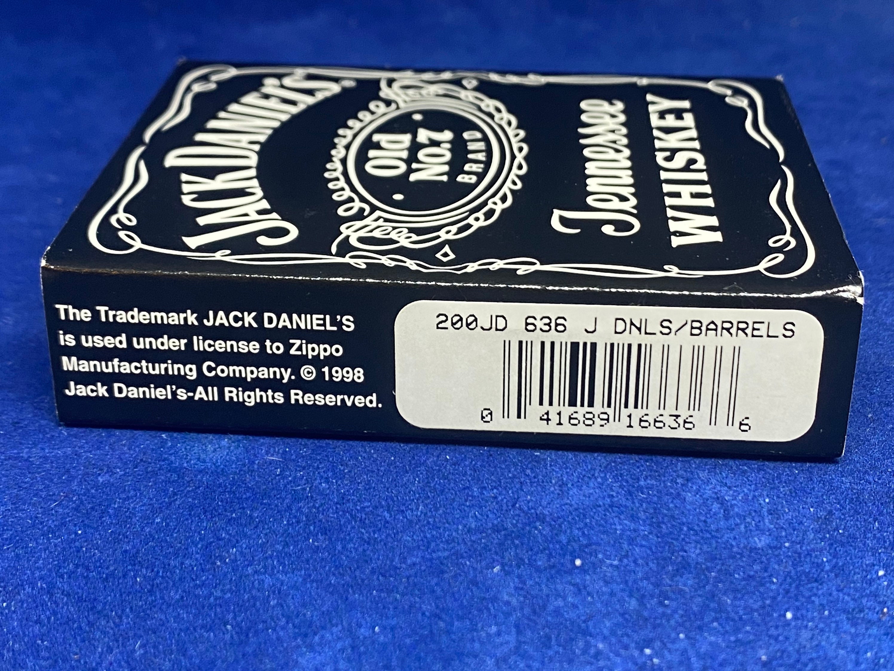 1999 Zippo Jack Daniels Tennessee Whiskey Lighter W/ Original Box & Sleeve  NEW