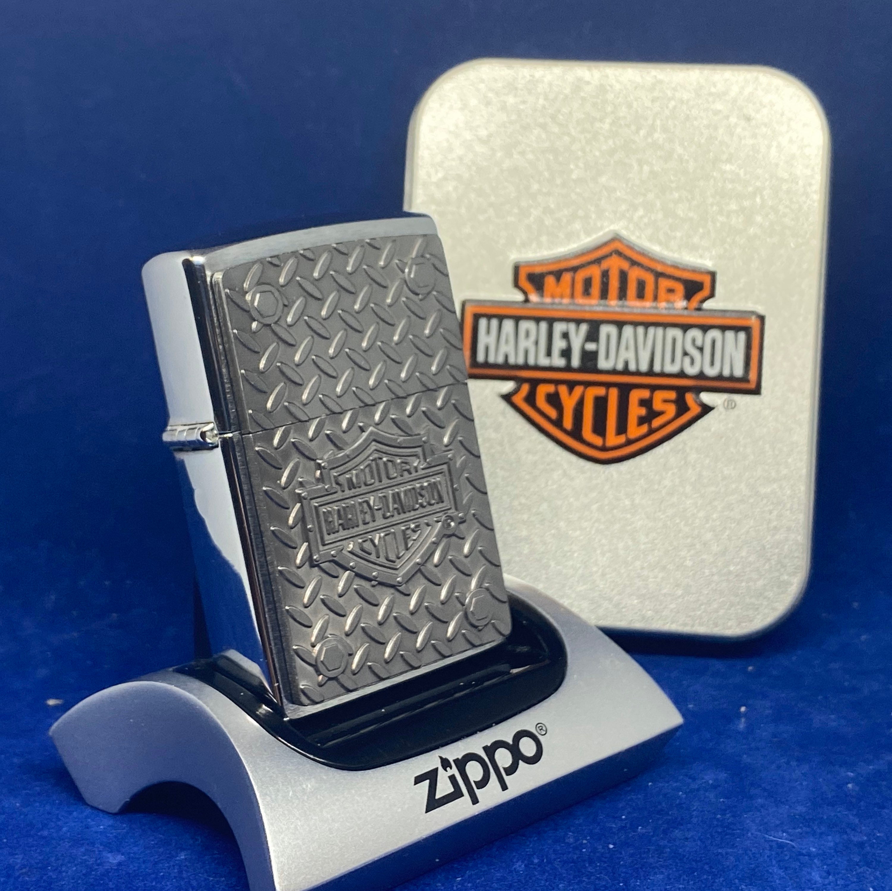 1996 Zippo Harley Davidson Diamond Plate Lighter New Unfired - Etsy