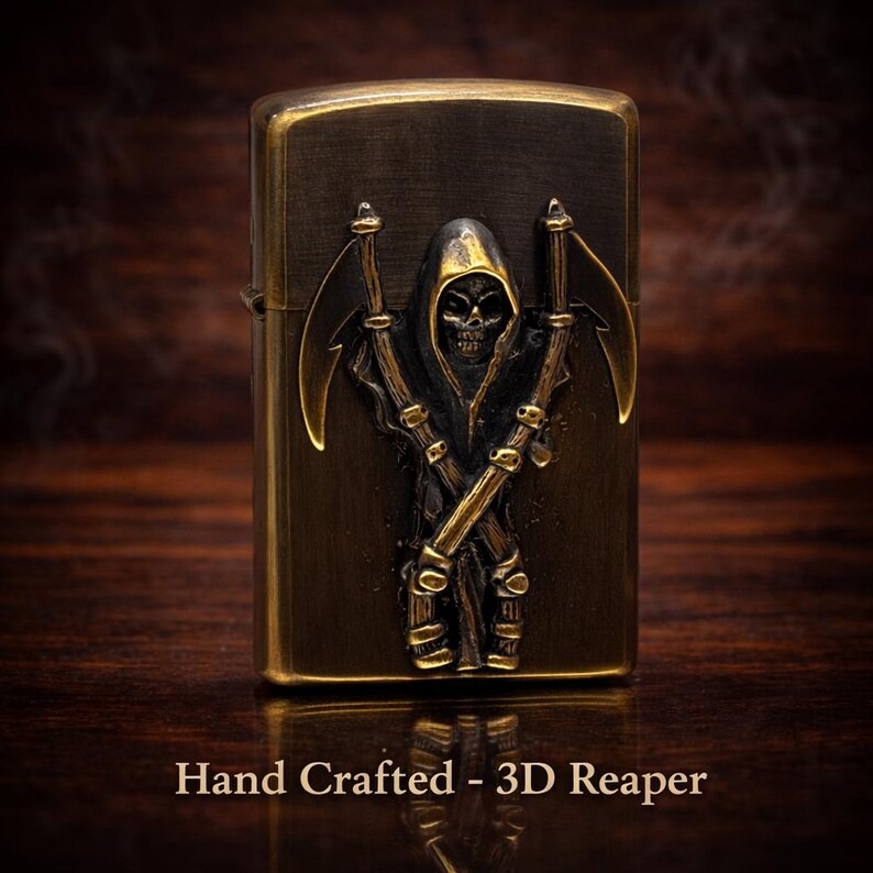 Vintage Style Brass Reaper Design Custom Handmade Lighter - Etsy Canada