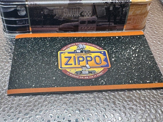 1998 ZIPPO CAR Lighter & Keychain Set Plus Lapel Pin Mint