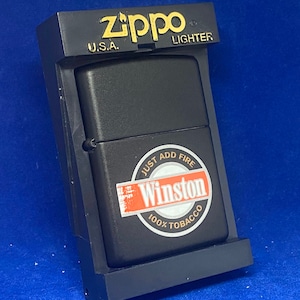 Zippo Winston Cigarettes ( Just Add Fire ) 1999 Vintage Lighter NEW Unfired