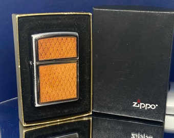 Zippo 2001 Diamond Cut Leather Lighter W/ original box New and Unfired