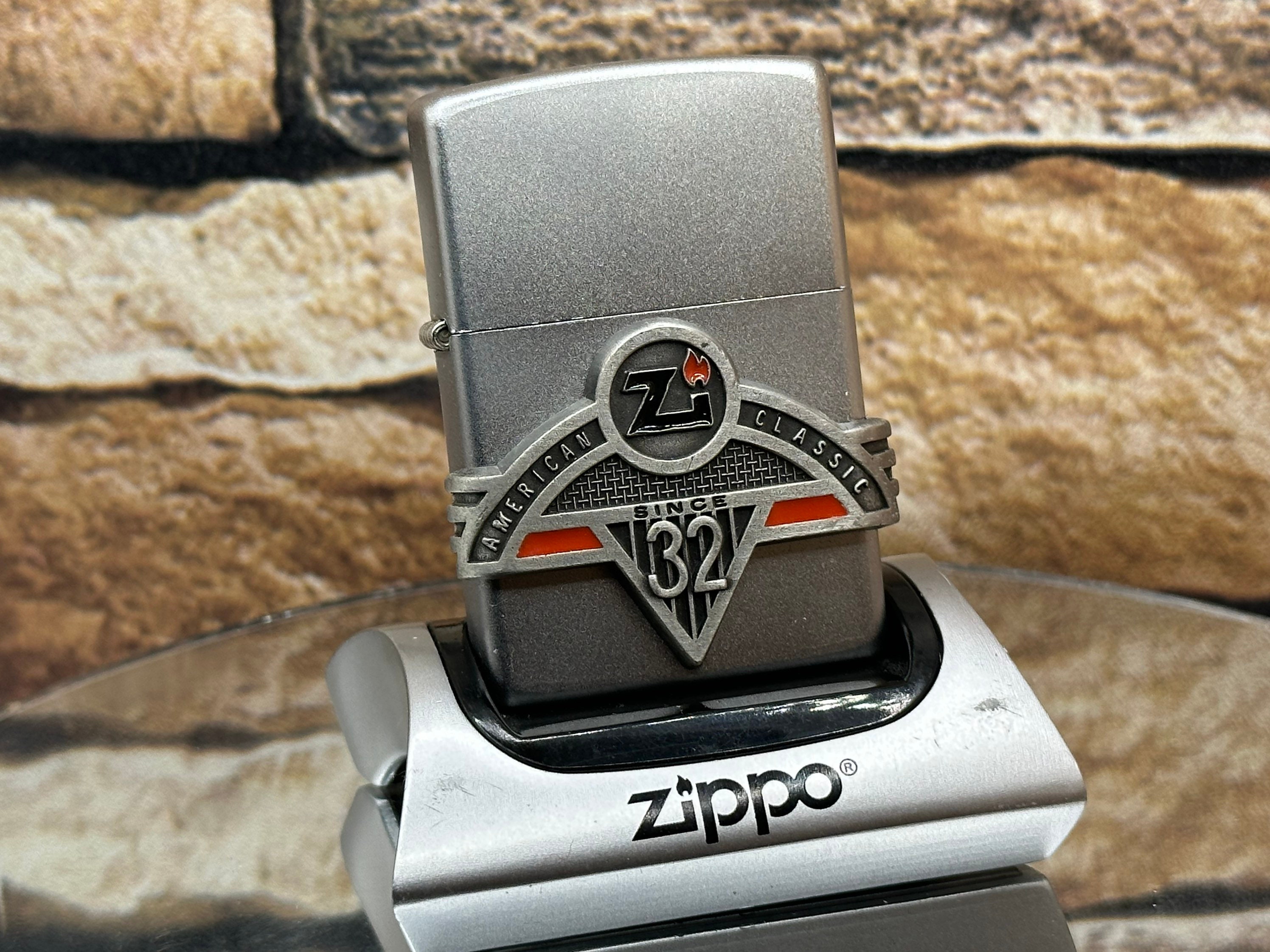 Zippo Bimetal Case Lighter - Sterling Silver Lid Windproof Lighter