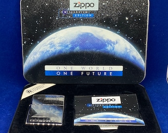 1999 Zippo Titanium Millennium Edition One World One Future New & Unfired