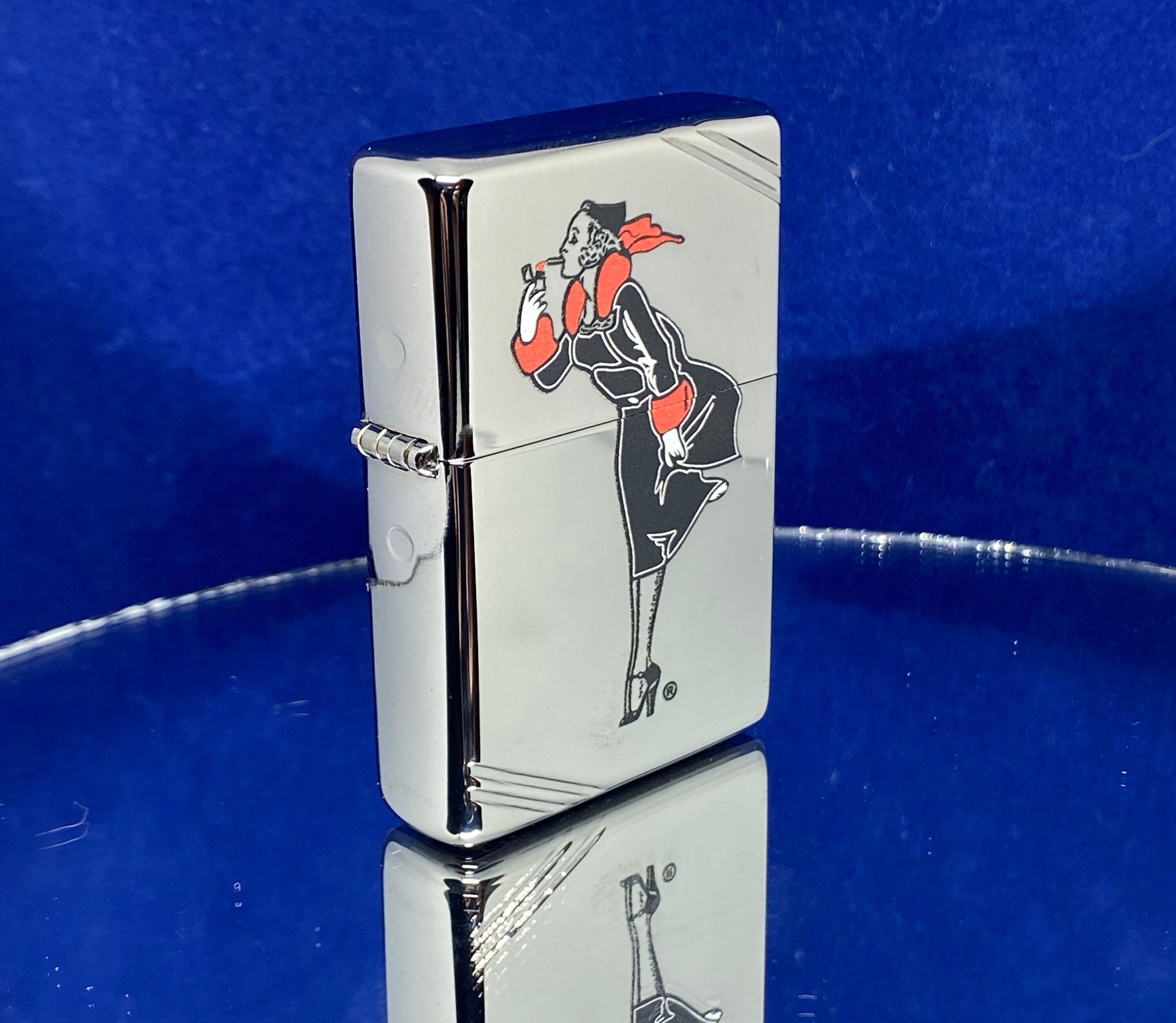 2014 Zippo Windy Girl High Polish Chrome Vintage Look Lighter - Etsy