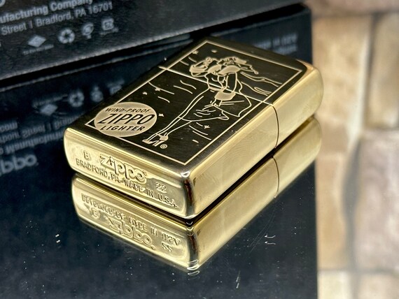Zippo Solid Brass Windy Girl Lighter Limited Edition New and
