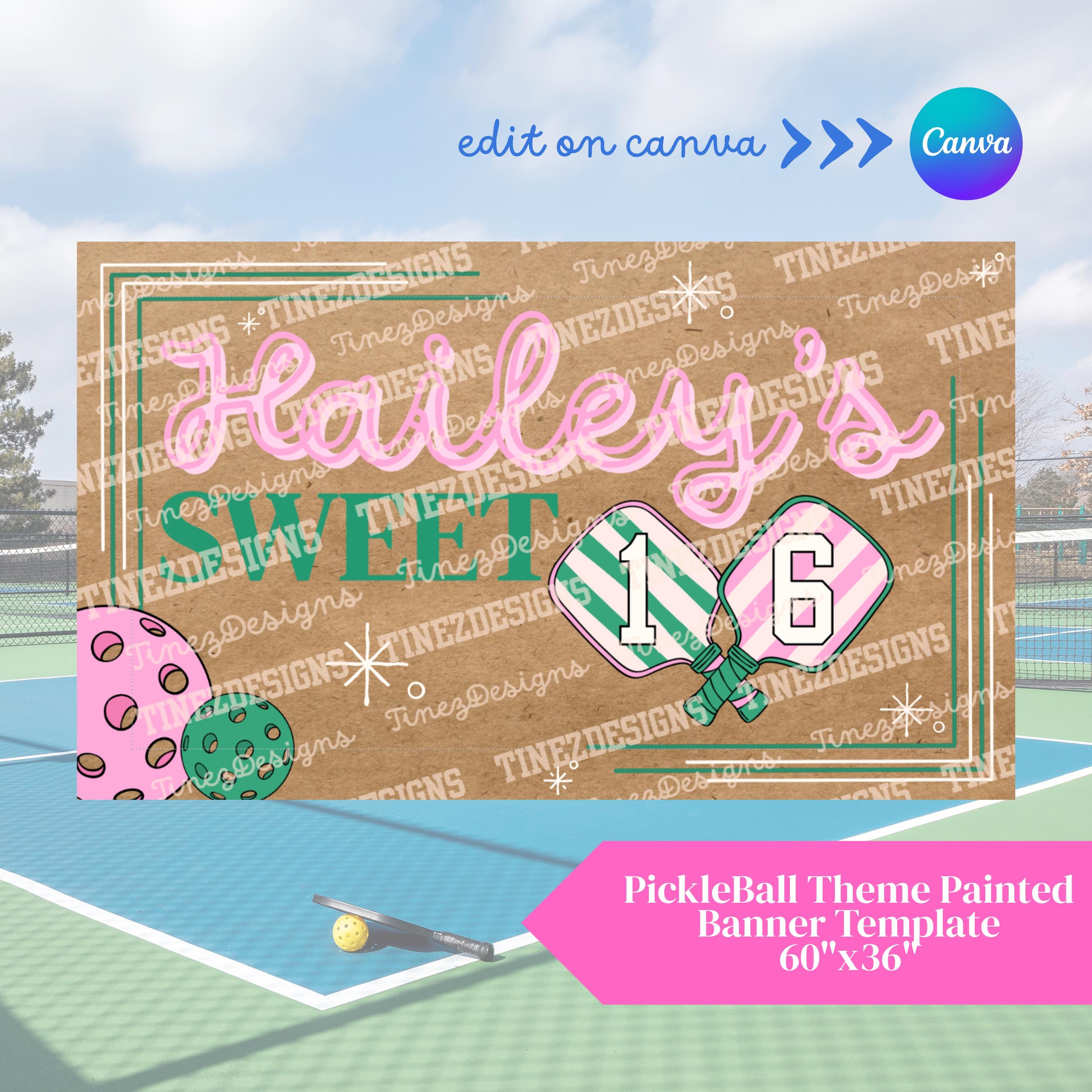 Decorazioni Festa Pickleball – Ghirlanda E Striscioni Rosa Tema Compleanno - 4