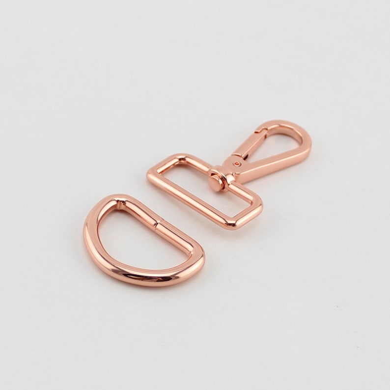 2-4-10 sets Rose Gold 3.2cm 1.2 Inch Swivel Clips matching 1.2 Inch welded D Ring