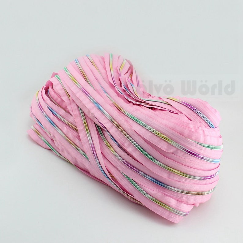 10Yards 7 Nice Colors 5# rainbow nylon teeth zipper,10 pieces 5# rainbow nylon coil zipper slider pullers