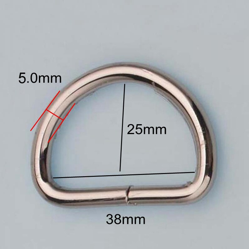 30pcs 5 colors 38*25mm 1.5 inch inside opened d ring belt buckle hardware,metal non welded d-ring