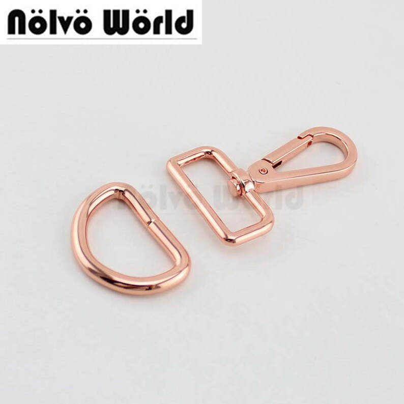2-4-10 sets Rose Gold 3.2cm 1.2 Inch Swivel Clips matching 1.2 Inch welded D Ring