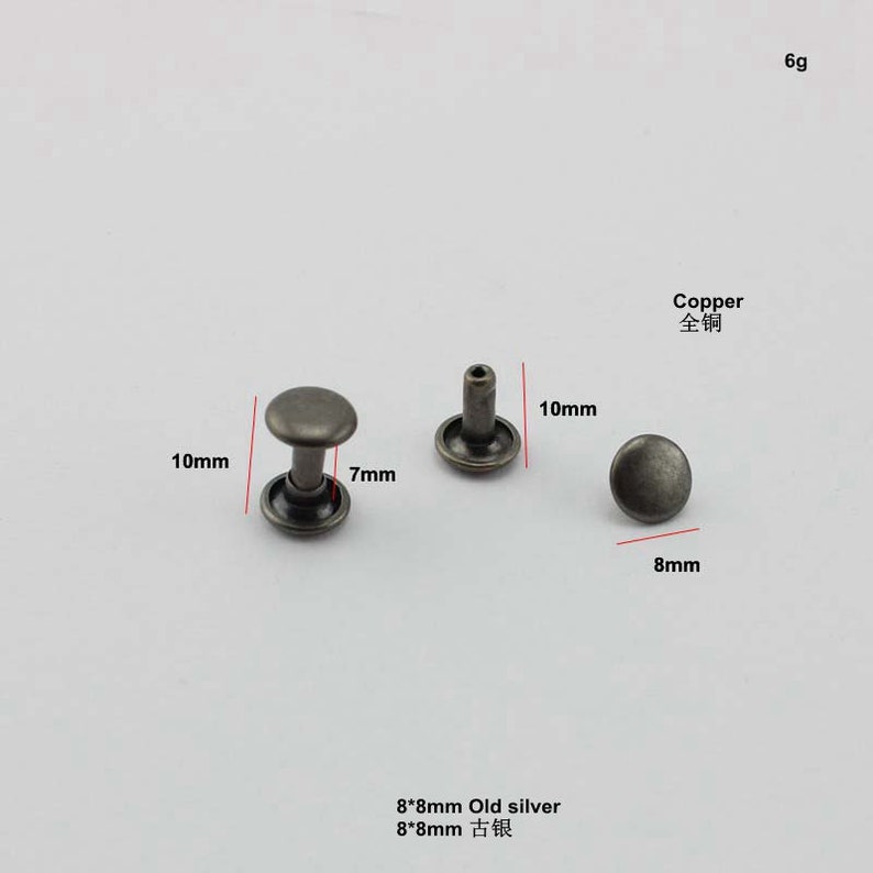 100 Pcs Rivets Copper Iron Button Vintage Screwback Decoration For Purse Boots
