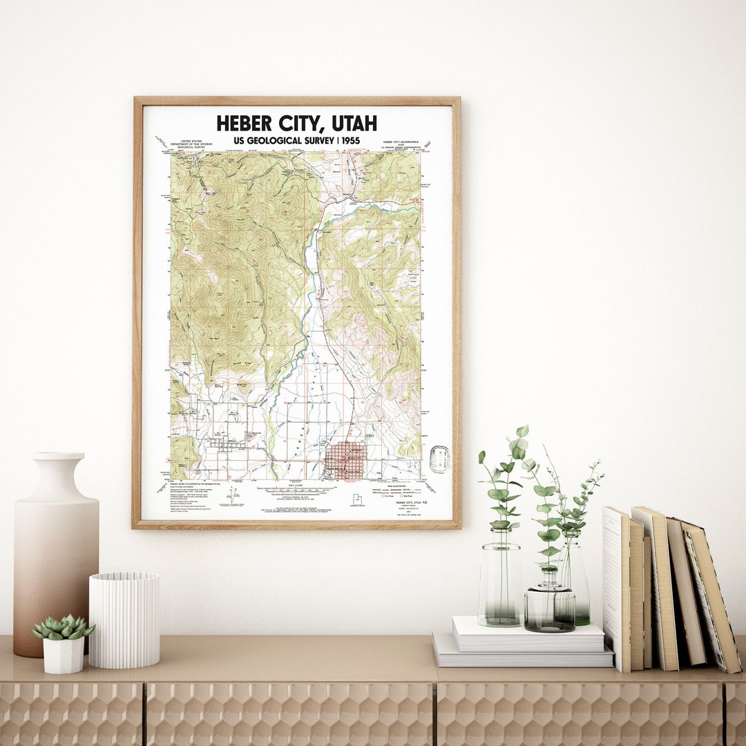 Heber City Utah 1955 USGS Map Poster - Etsy