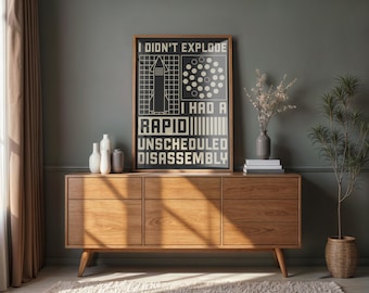 Starship RUD Poster | Funny SpaceX Starship Humor Print Rapid Unscheduled Disassembly Space Nerd Wall Art