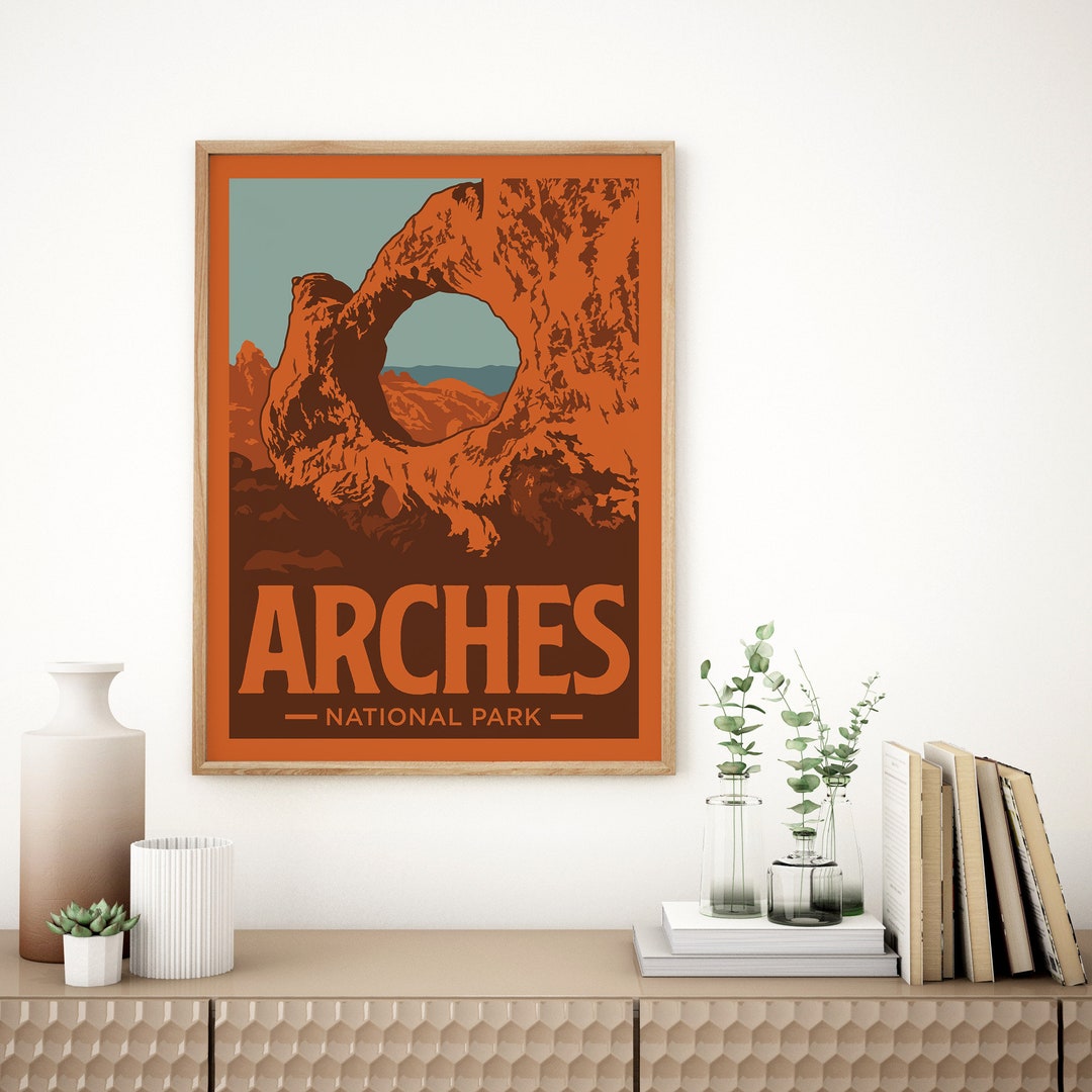 Arches National Park Poster | Double O Arch Poster - Etsy