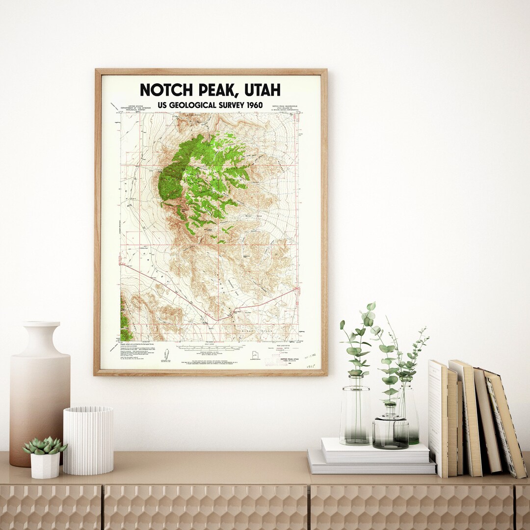 Notch Peak Utah Poster | USGS 1960 Map Poster - Etsy