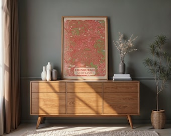 Vintage Edinburgh Scotland Map Poster | Detailed City Center Print