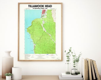 Tillamook Head Oregon Poster | Vintage 1949 USGS Map