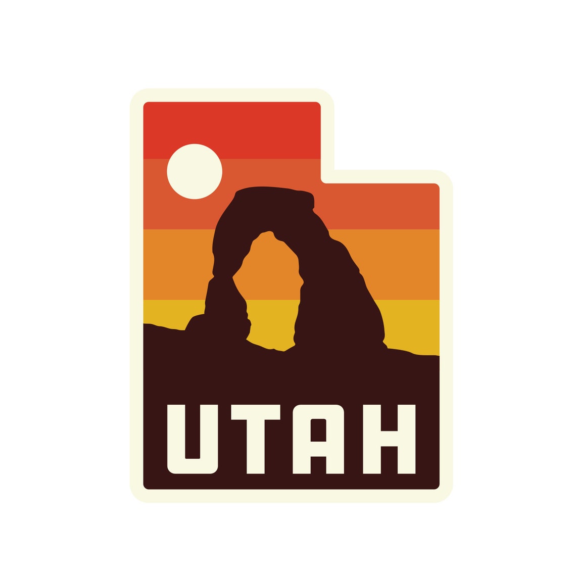 Utah State sticker Delicate Arch utah moab Vinyl Sticker | Etsy