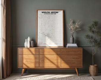 Vintage Winslow Arizona Map 1986 | USGS Topographic Route 66 Wall Art