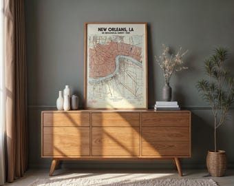 Vintage New Orleans Map 1939 | Historic Louisiana Topographic Print